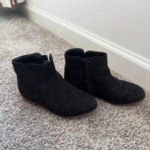 Girls Black Suede Ankle Boots